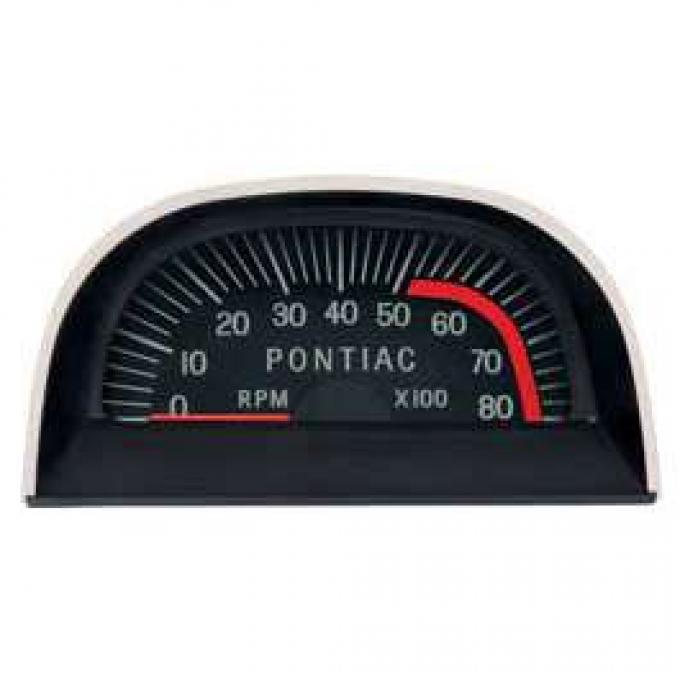 Firebird Tachometer, Hood, 5500-8000 Redline, 1967