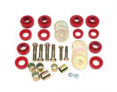 Firebird Subframe & Radiator Mounting Bushing Set, Red, Polyurethane, With Hardware, 1967-1969