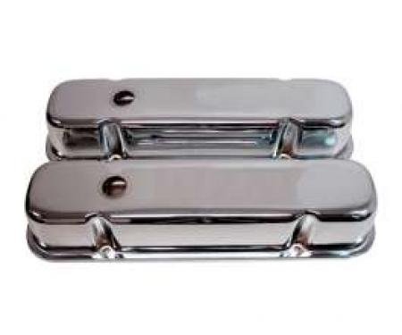 Firebird Chrome Valve Covers, V8, Smooth, Baffled, 1967-1979