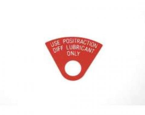 Firebird Positraction Differential Lubricant Tag, 1968-1969