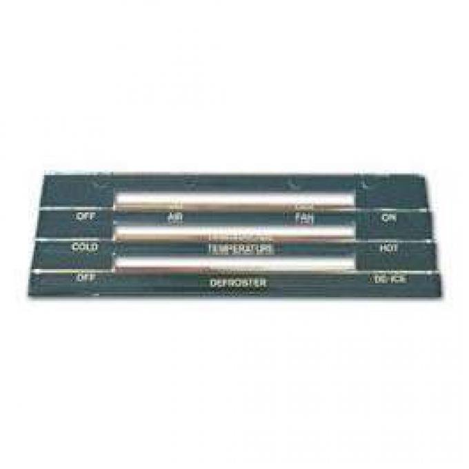 Firebird Heater Control Panel Lens, For Cars Without Air Conditioning, 1967