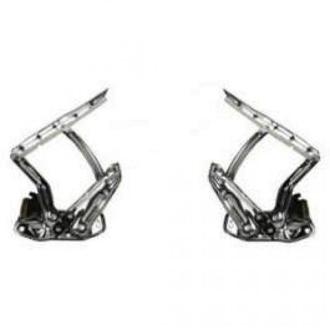 Firebird Hood Hinges, Chrome, 1967-1969