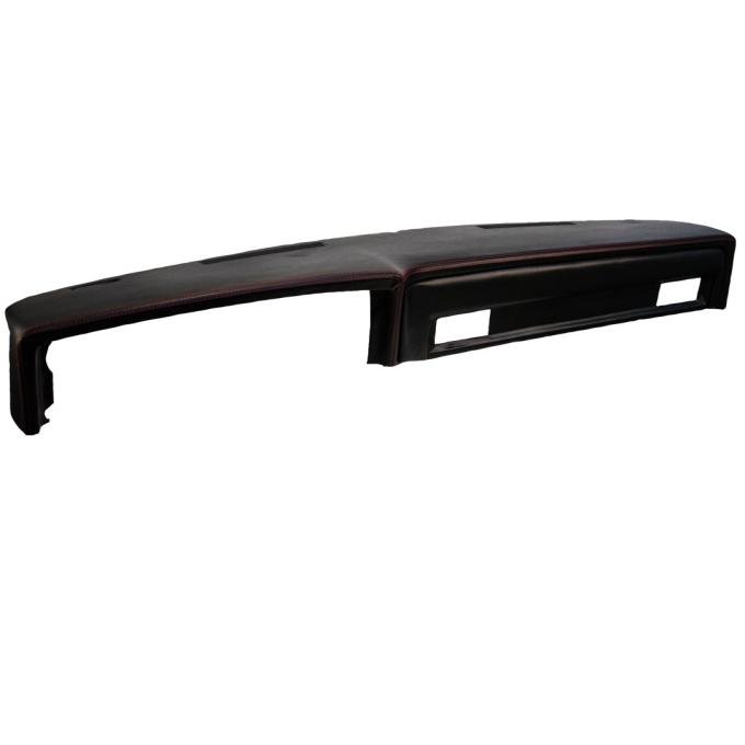 TMI Dash Pad Sport Pattern  1979-1980 Chevrolet/GMC Truck/Blazer/Jimmy, Charcoal Black Verona Vinyl W/Red Stitch 26-83012-6525-RS