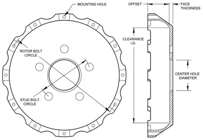 Wilwood Brakes Big Brake Hat - Flared Bell 170-11766