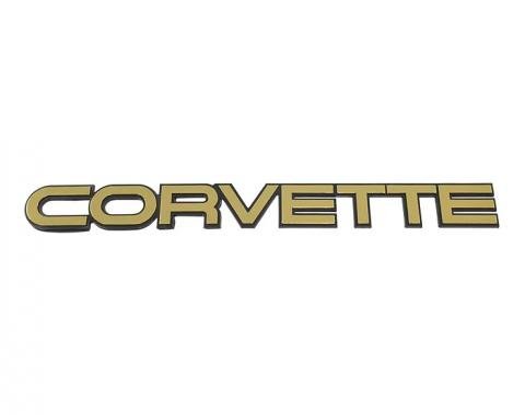 Corvette Emblem, Rear Corvette Gold Plastic, 1984-1990
