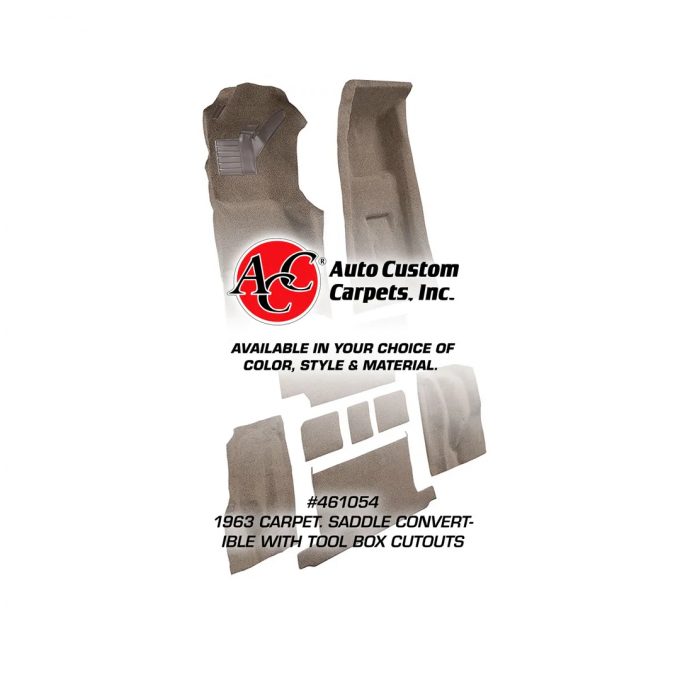 Corvette Carpet, Saddle Convertible with Tool Box   54, 1963