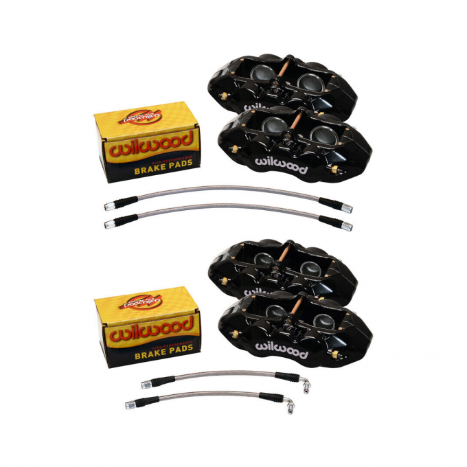 Corvette Wilwood Black Aluminum Caliper Set, 1965-1982