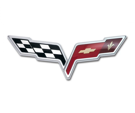 Corvette Emblem, Seat Separator Panel Convertible, 2005-2013