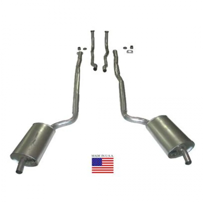 Corvette Exhaust System, 2In Welded Secondary Pipe and Muffler, 1964-1967