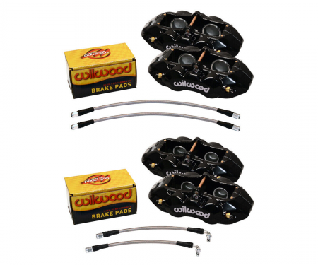 Corvette Wilwood Black Aluminum Caliper Set, 1965-1982