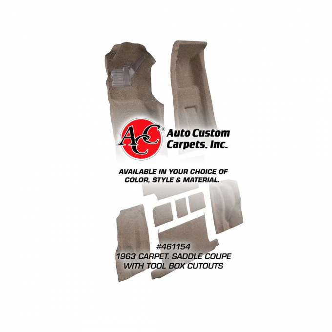 Corvette Carpet, Saddle Coupe with Tool Box  54, 1963