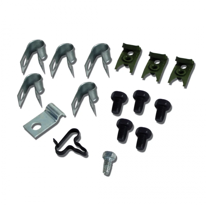 Corvette Brake Line Clip/Screw Set, Correct, 1966