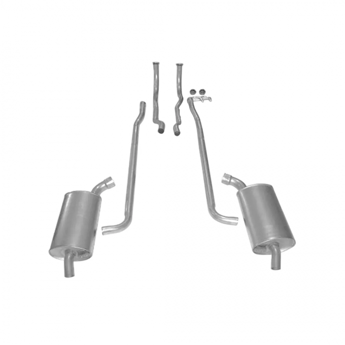 Corvette Exhaust System, Small Block 250hp, Aluminized 2" With Manual Transmission, 1964-1965