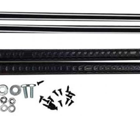 1962-65 Nova 2 Dr Sedan OE Style/Functional Quarter Glass Window Channel Set - With Chrome Bead