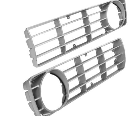 Dennis Carpenter Grille Inserts - Paintable Plastic - Pair - 1973-75 Ford Truck D3TZ-8150-PR
