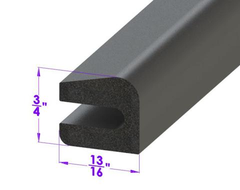 Metro Moulded Parts Trunk Seal. Sponge Rubber. Sold by the Foot LP 51-A