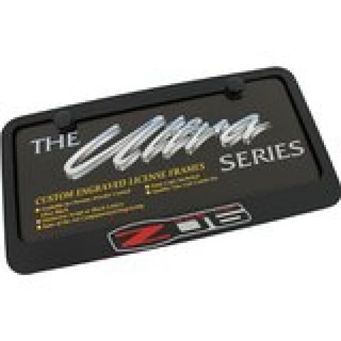 Black Z06 Elite License Plate Frame, Z06 Logo