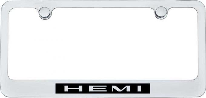 HEMI Classic Chrome Elite License Plate Frame, HEMI in Block Letters