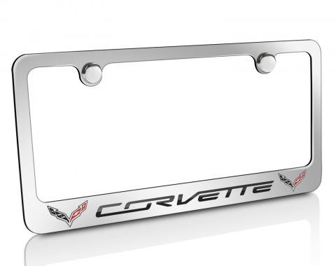 Corvette Elite License Frame, C7 Corvette Script with Double Logo