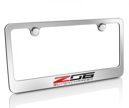 Corvette Elite License Frame, C7 Z06 Supercharged Script