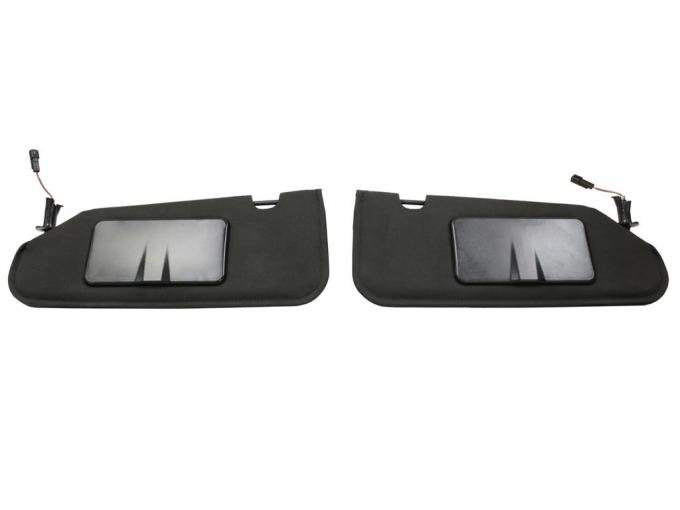 Corvette Sunvisors with Lighted Vanity Mirror, Left & Right, 2005-2013