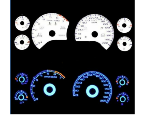 Corvette White Face Gauge Set, 1997-2004