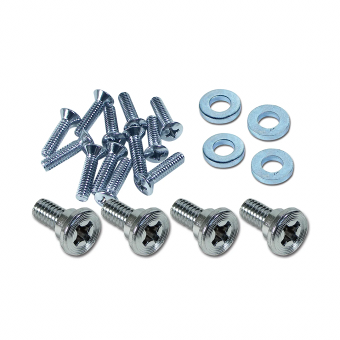 Corvette Seat Side Chrome Hardware Kit, 20 Piece, 1963-1967