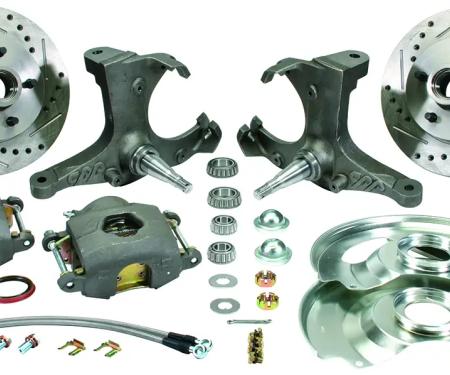 Classic Performance Front Disc Brake Kit w/ Stock Height Spindles for 63-70 C10, 12" Vented Rotor, 5 x 5 6370SWBK-5S