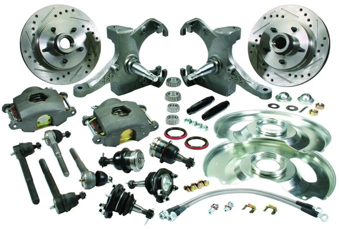 Classic Performance Front Disc Brake Kit w/ Stock Height Spindles for 63-70 C10, 12" Vented Rotor, 6 x 5.5 6370SWBK-6S