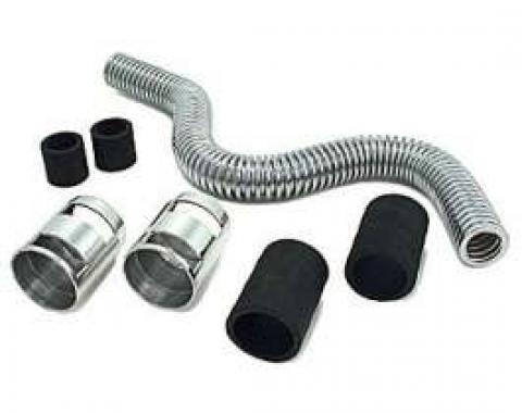 24 INCH STAINLESS STEEL RADIATOR HOSE KIT WITH CHROME ENDS