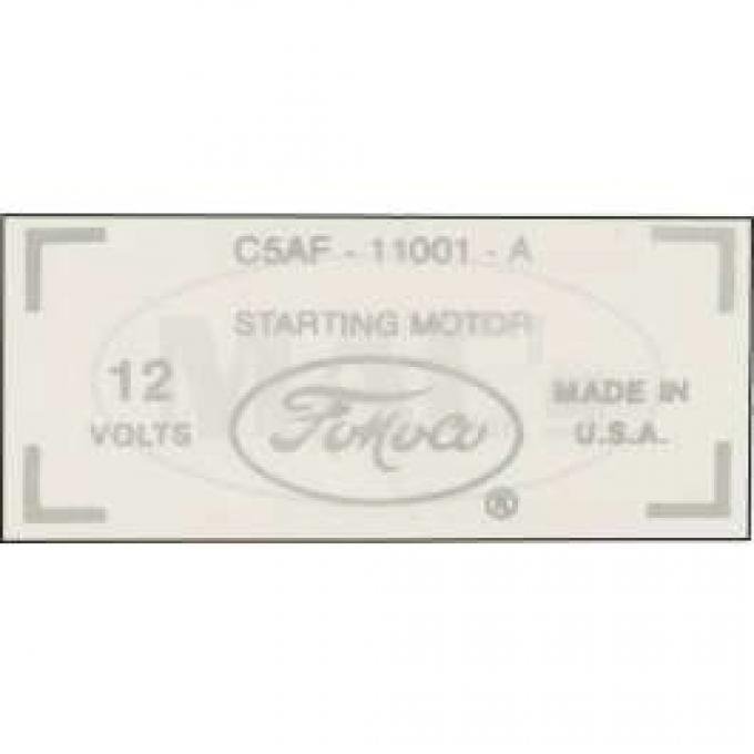 Starter Decal, Big Block, 1965 1966, Comet, 1965-1966