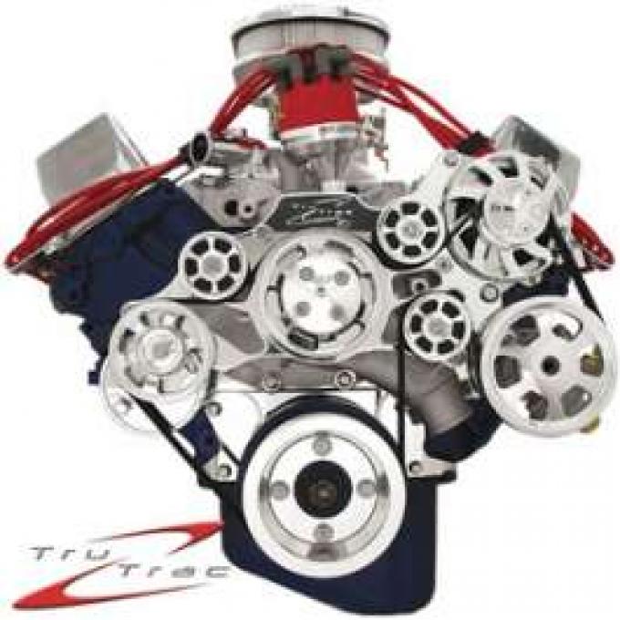 Tru Trac Serpentine System, Polished, Small Block Ford, With Power Steering, With Air Conditioning