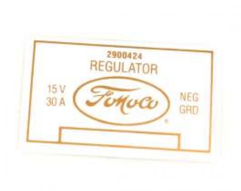 Voltage Regulator Decal, Comet, 1960-1961