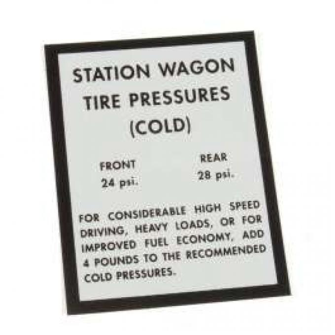 63/64 MERCURY STATION WAGON 63/64 MERCURY STATION WAGON TIRE PRESSURE DECAL