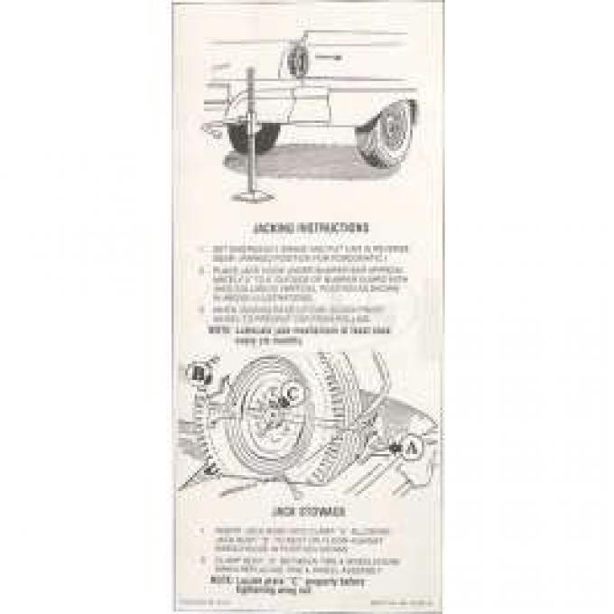 Jack Instruction Decal, Fairlane, 1957-1958