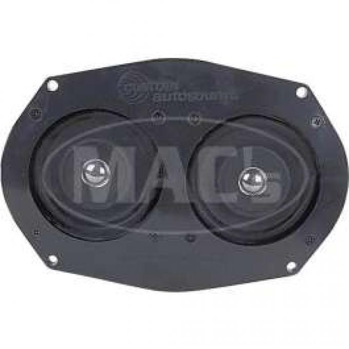 Dual Front Speaker Assembly - Dash Mount - 60 Watt - 6 x 9 - For Cars Without Air Conditioning