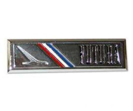 Door Panel Emblem - Bright Metal With Black Recessed Futura and Red, White and Blue Stripes - Falcon