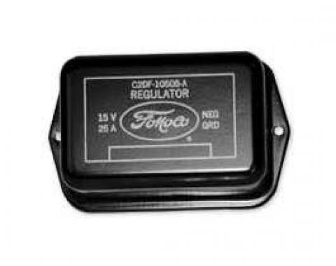 Voltage Regulator Cover - Black With Yellow Lettering - 25 Amp