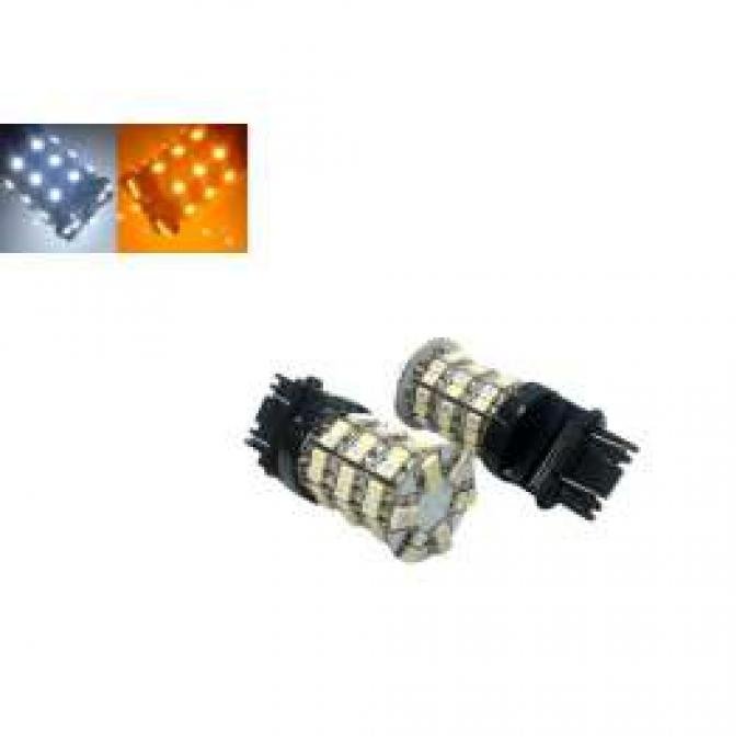 Light Bulbs, 3157, (60) SMD LEDs Hyper White / Amber