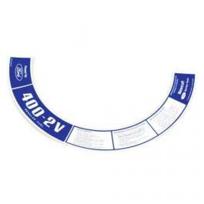 Air Cleaner Decal - 400-2V - D2AF-9C611-BA