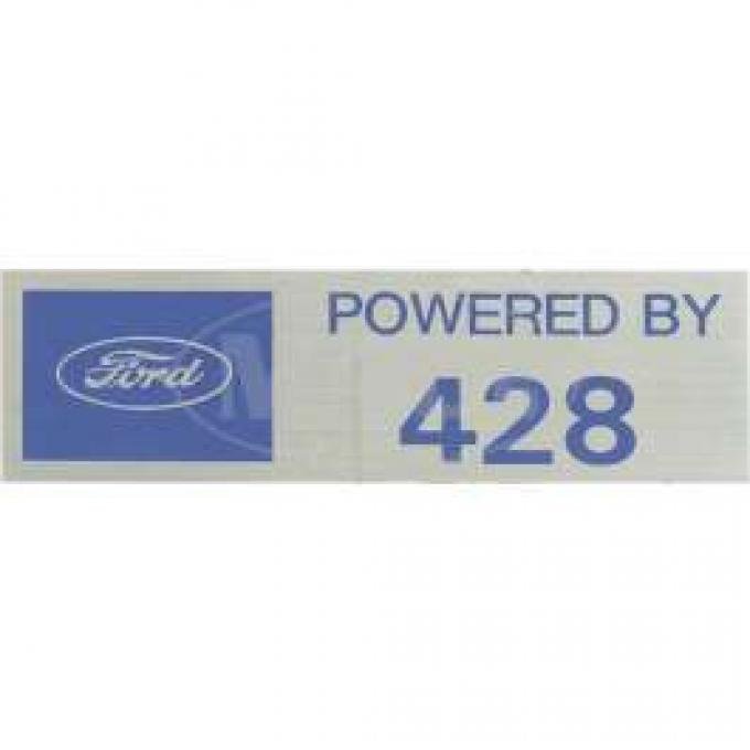 Valve Cover Decal, Powered By 428, 1957-1979