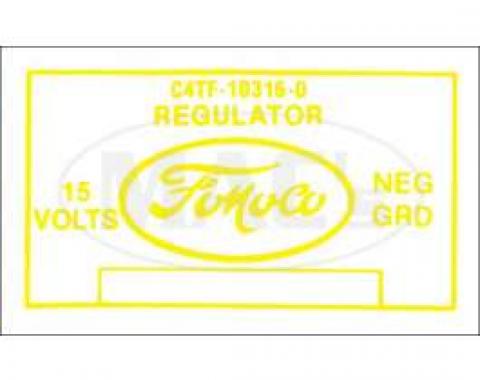 Voltage Regulator Decal, With Air Conditioning & Generator, Galaxie, 1964