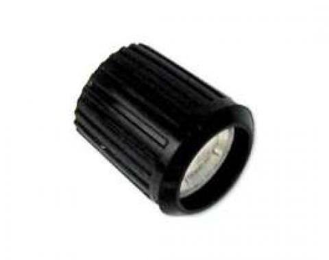 Radio Knob - Black With Silver Insert - Fits Pin-Mount Type