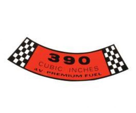 Decal - Air Cleaner - 390-4V Premium Fuel - # C6OF-9638-A