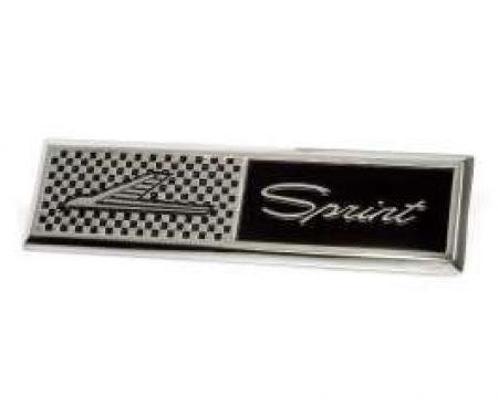 Door Panel Emblem - Bright Metal With Black Recessed Checks and Sprint - Falcon