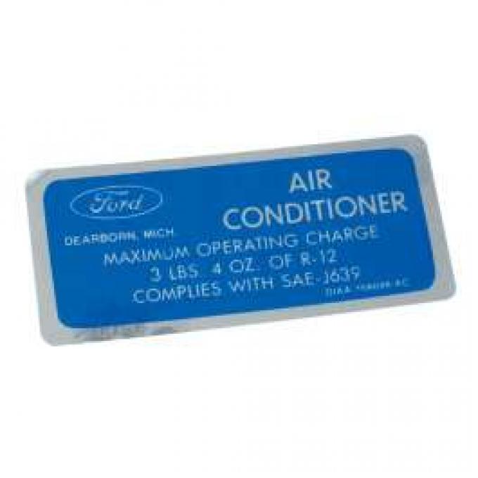 Air Conditioning Charge Decal
