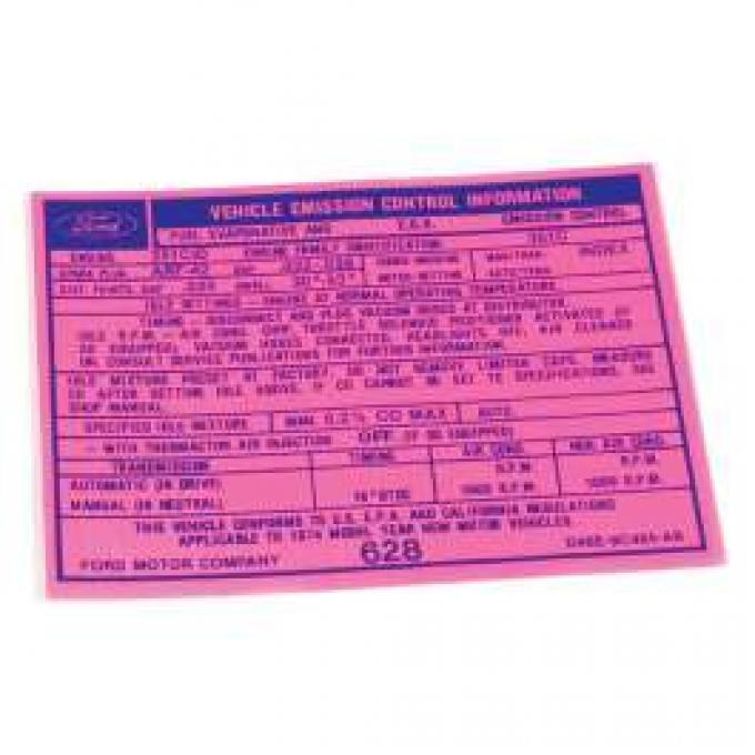 Emission Decal, 351C California, Montego, 1974