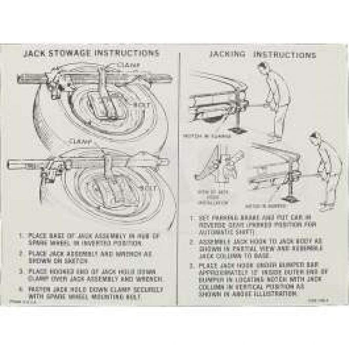 Jack Instruction Decal, Meteor, 1962-1963