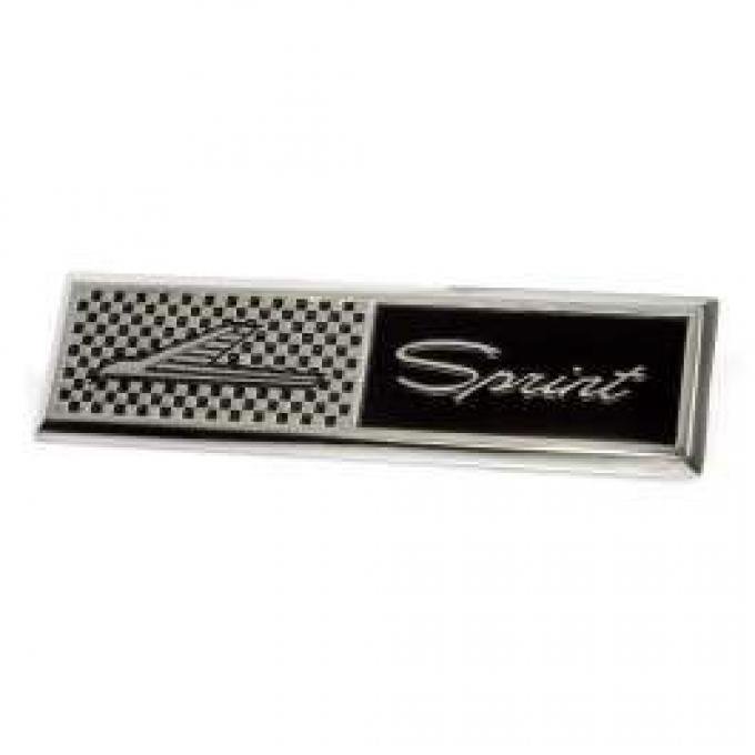 Door Panel Emblem - Bright Metal With Black Recessed Checks and Sprint - Falcon