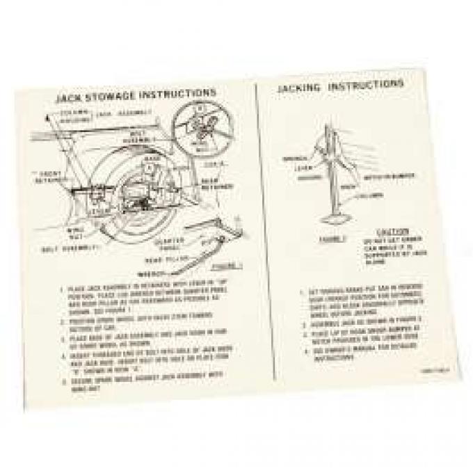 Jack Instruction Decal, Station Wagon, Comet, 1966-1967
